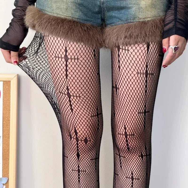 Sexy Lace Mesh Fishnet Stockings Pantyhose Tights Women Hollow Out Women Tights Lingerie Hosiery Pantyhose Thigh High Stockings
