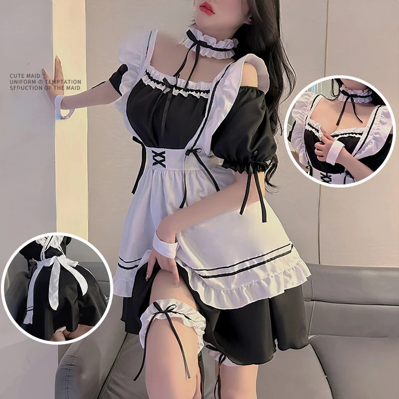 Sexy Nightgown Lingerie Lolita Maid Outfit Japanese Cute Student Women Dress Maid Set Secondary Costumes Night Gown for Women