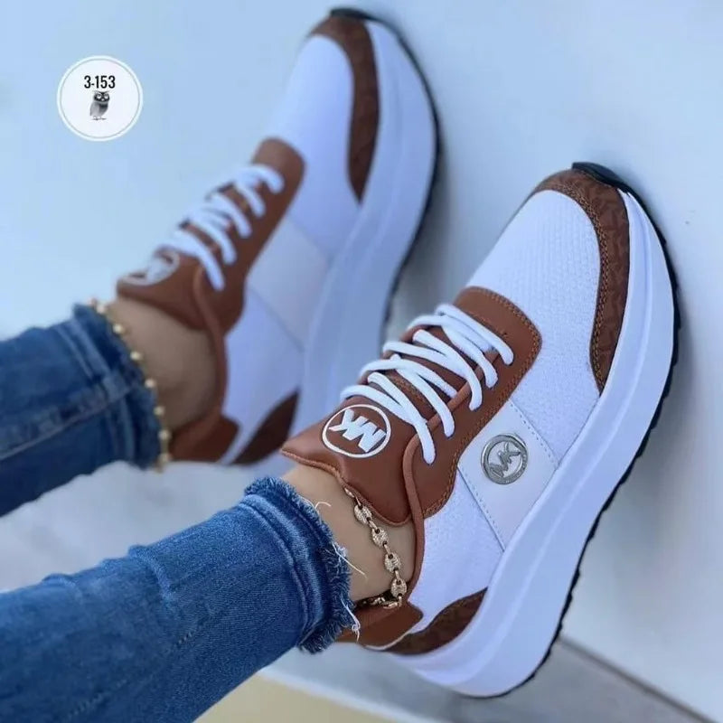 Casual Sports Shoes for Women Large Size Thick Sole Breathable Tennis Shoes Increase Height White Sneakers Free Shipping 2024