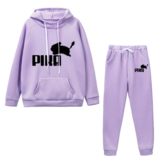 Woman Tracksuit Two Piece Set Winter Warm Hoodies+Pants Pullovers Sweatshirts Female Jogging Woman Clothing Sports Suit Outfits
