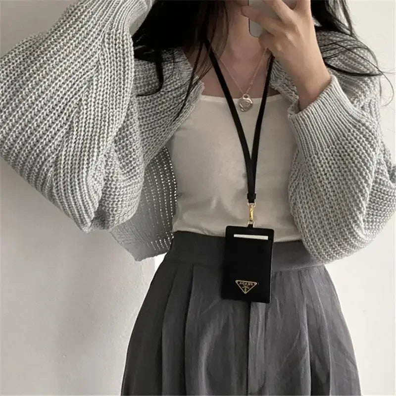 Petite Elegant French Style Niche Knit Sweater Cardigan Top V-neck For Women Cropped Jacket Lazy Autumn Sweater